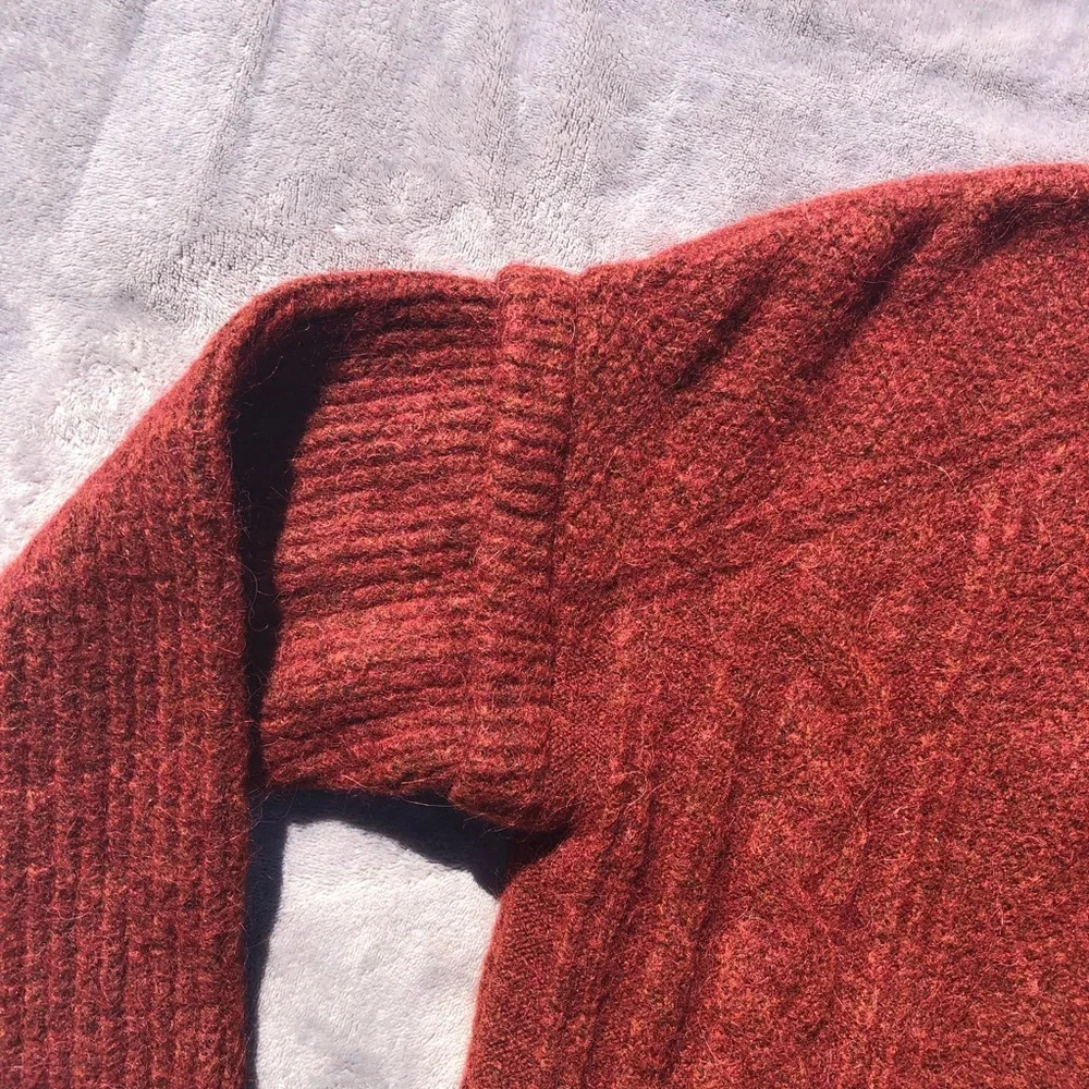 Madewell Sweater Womens Medium Wool Alpaca Blend Cable knit Ribbed Long Sleeve